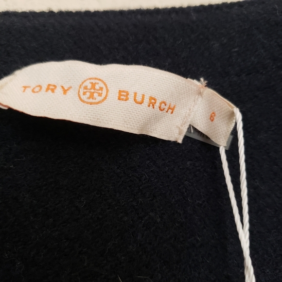 Tory Burch Leather Trim Blanket‎ Stripe Jacket sz 6 NWT - Picture 6 of 16